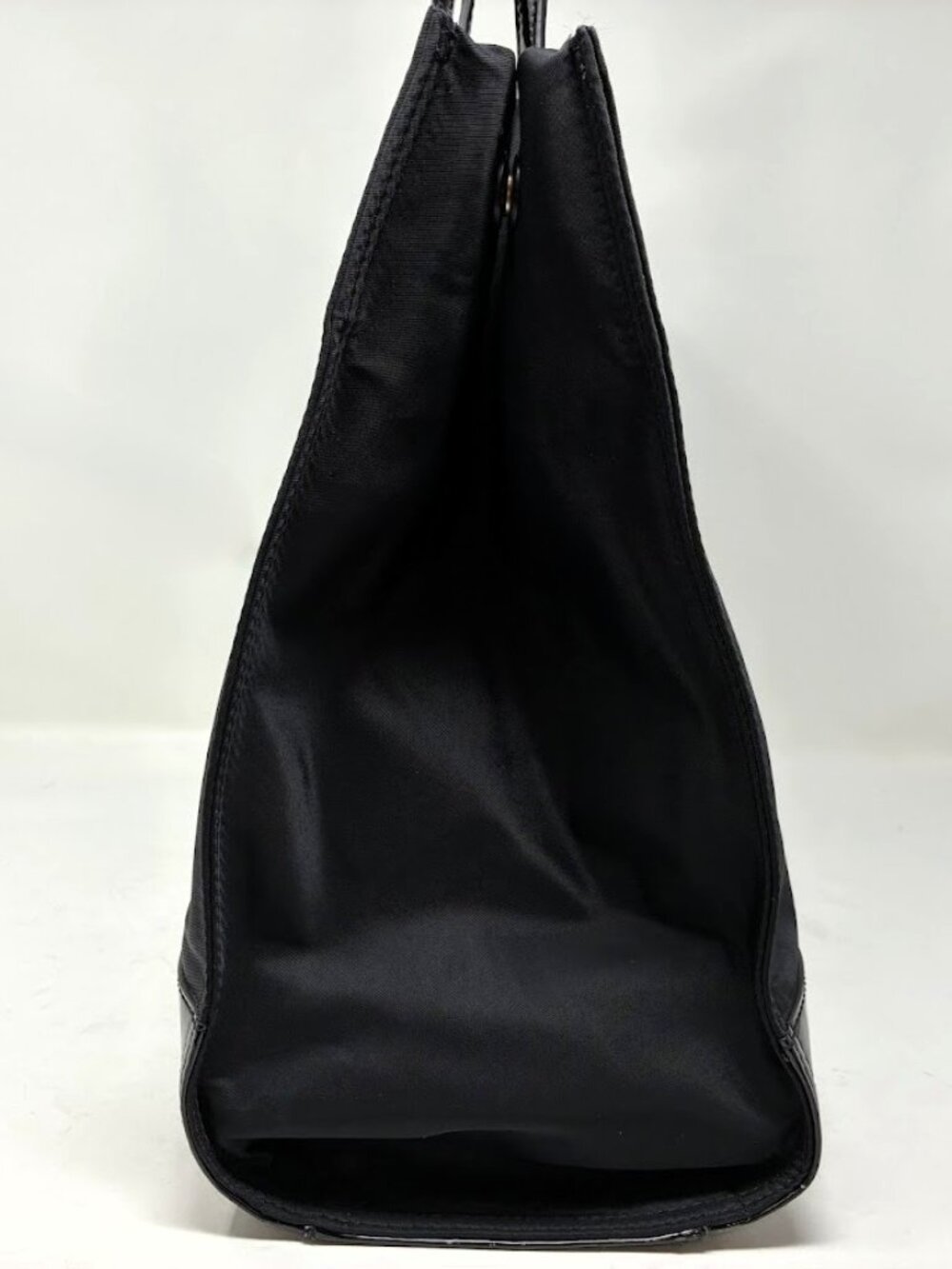 Tory Burch Ella Tote Bag - Black Nylon with Patent Leather Trim - Large - Picture 14 of 16